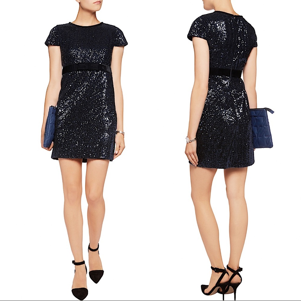 Maje Ketsia Midnight Blue Sequin Mini Dress